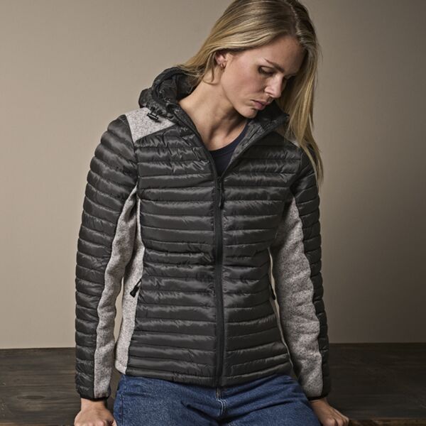 Tee Jays Ladies Crossover Hooded Padded Outdoor Jacket Thumbnail
