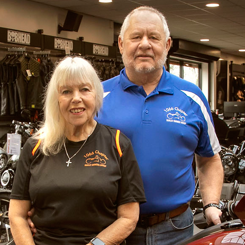 1066 Harley blue & white polo